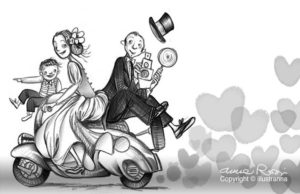 married on motorbike